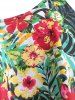 Ruffle Trim Plus Size Floral Print Bikini Set -  