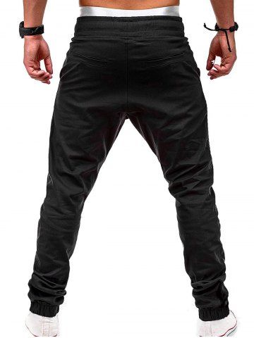 

Faux Back Pocket Zipper Decorated Jogger Pants, Black