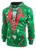 Christmas Patterns Printed Pullover Hoodie -  