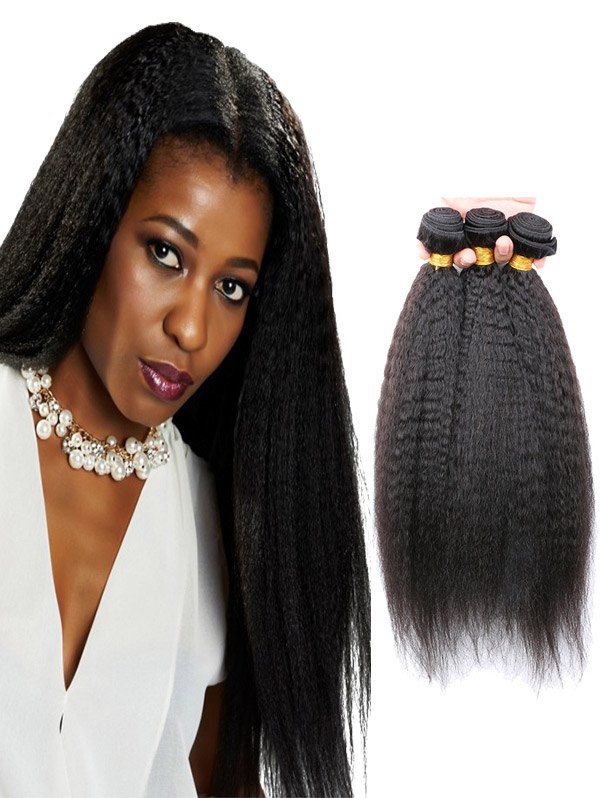 4 Off Human Hair Kinky Straight Brazilian Virgin Hair Weaves