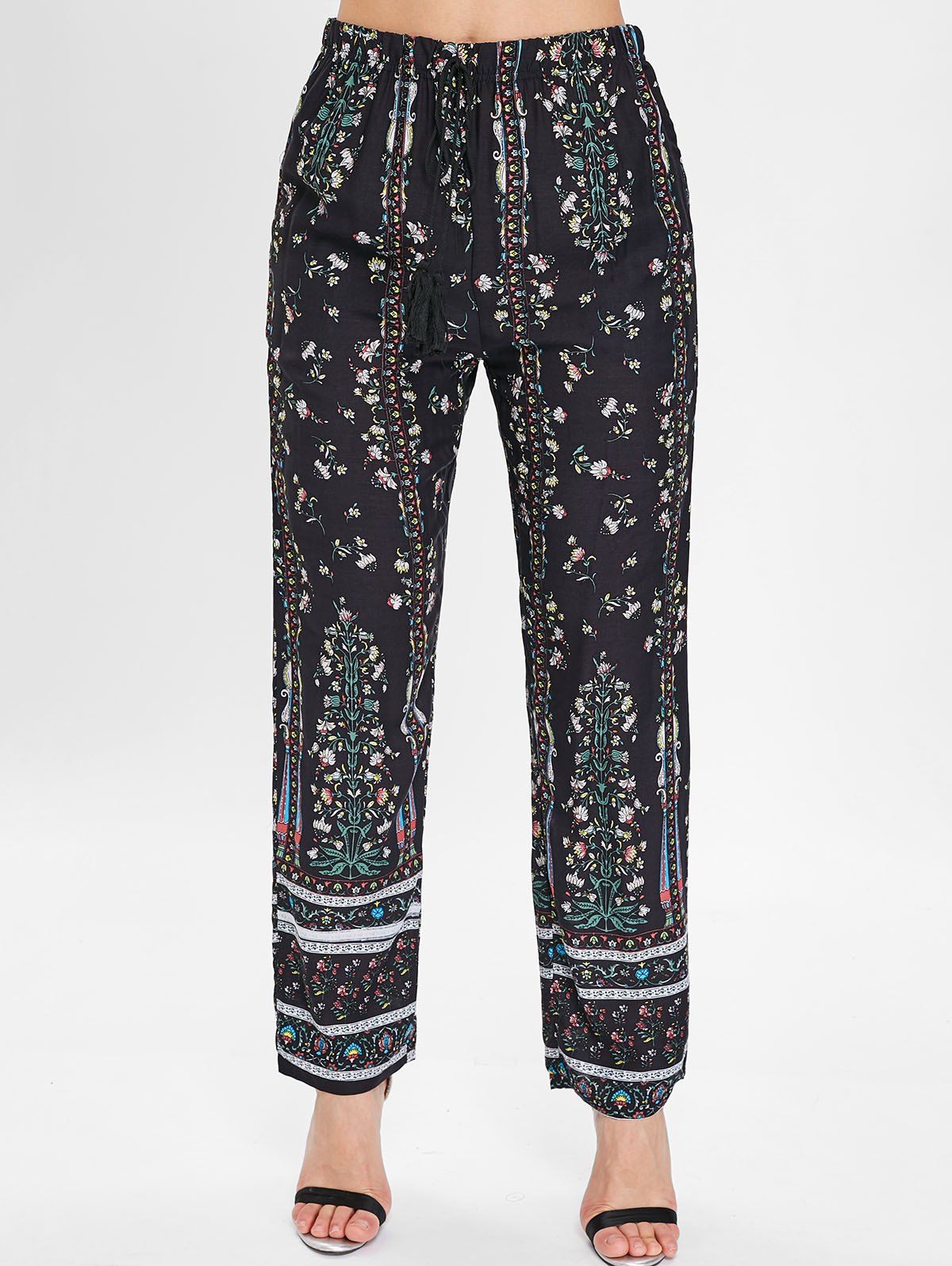 Drawstring Floral Print Sleeping Pants [51% OFF] | Rosegal