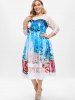 Plus Size Sheer Lace Christmas Ball Gown Dress -  
