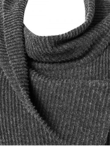 

Plus Size Heaps Collar Wrap Sweater, Gray