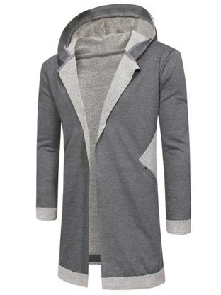 Hooded Unbuttoned Long Cardigan