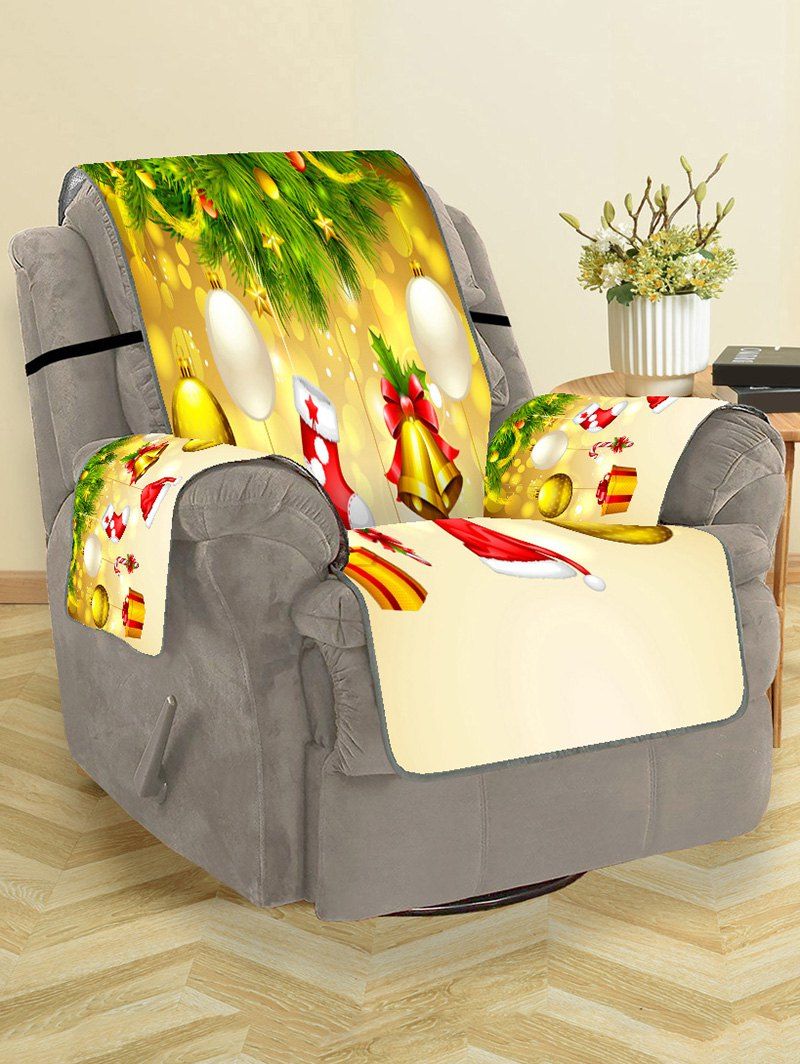 

Christmas Bell Stocking Gift Pattern Couch Cover, Bright yellow
