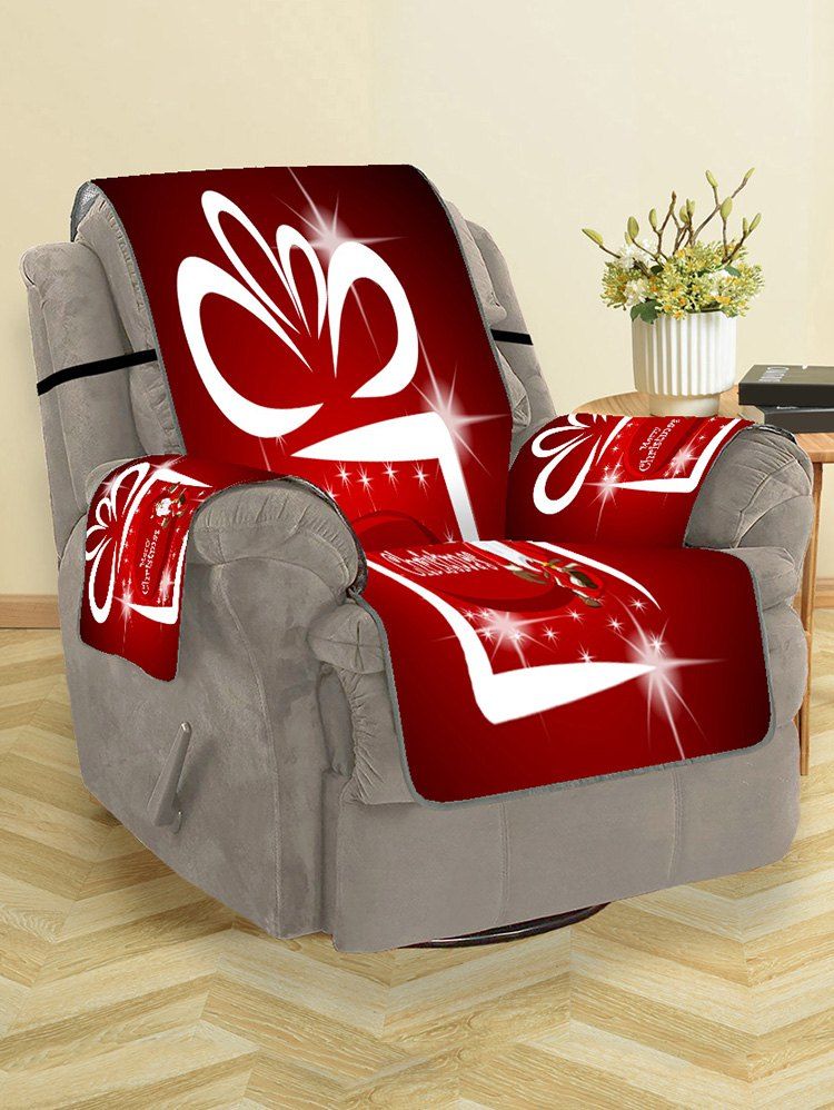 

Father Christmas Printed Couch Cover, Red wine