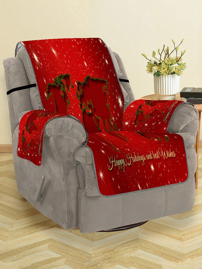 

Christmas Map Pattern Couch Cover, Red wine