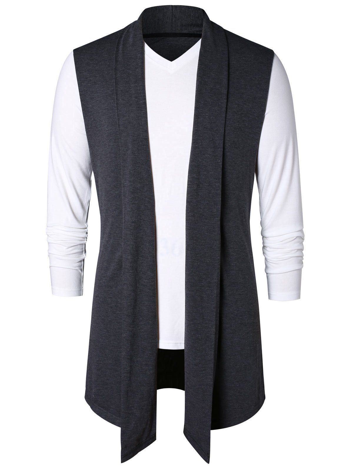 

Faux Twinset Asymmetric Long Sleeve T-shirt, Dark gray