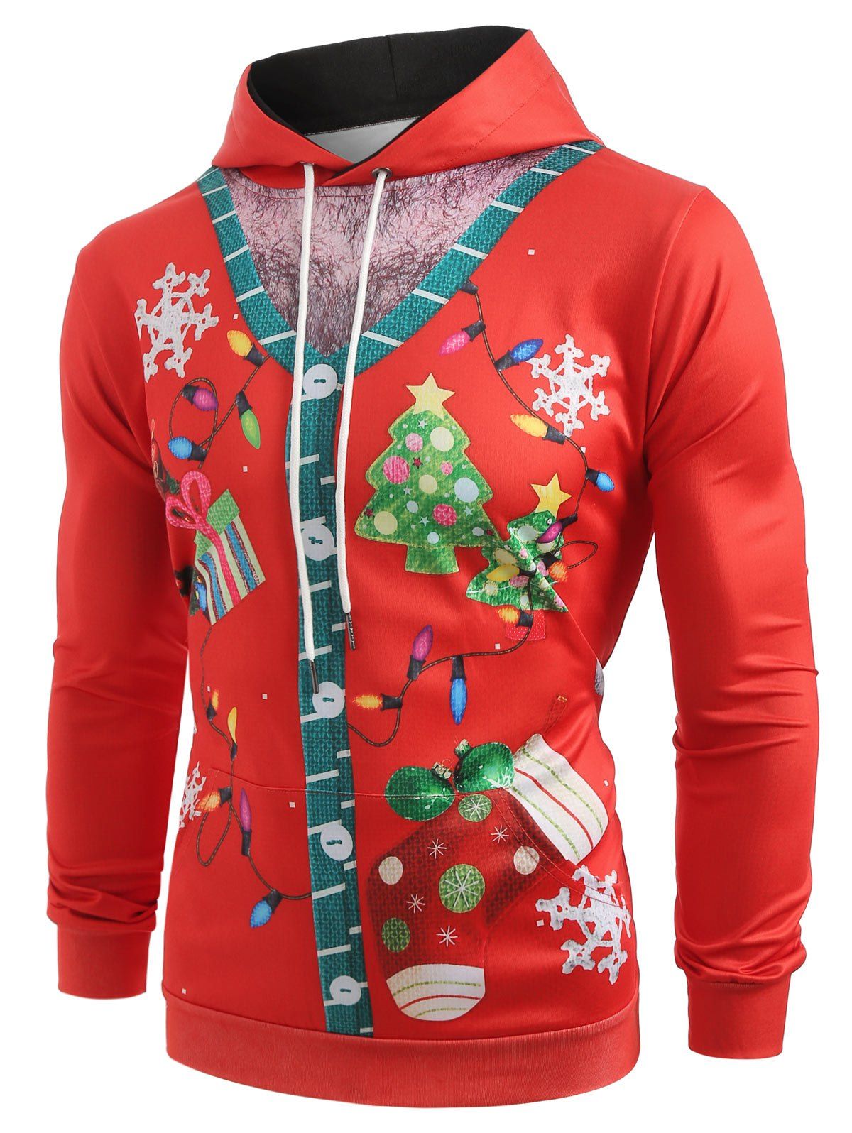 

Santa Claus Clothing Print Christmas Hoodie, Red