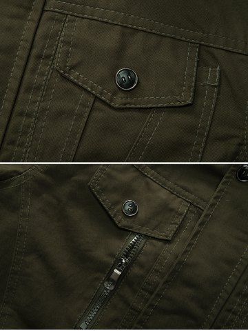 

Casual Solid Color Zipper Jacket, Black