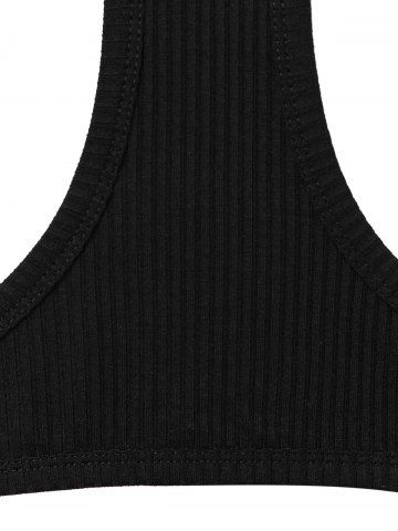 

Plus Size Criss Cross Racerback Crop Top, Black
