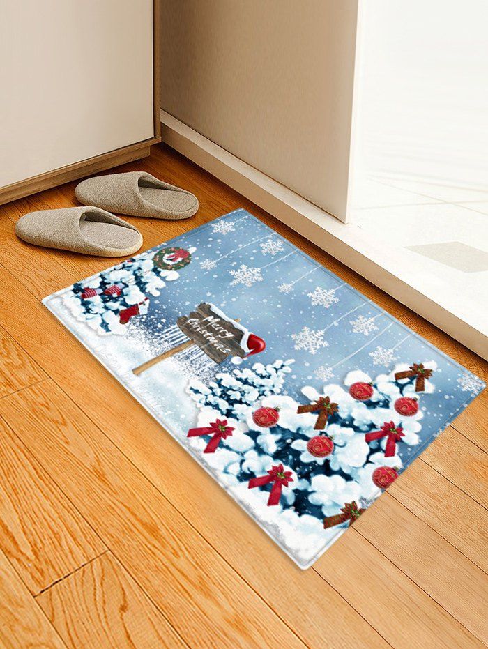 47 Off Tree And Snowflakes Pattern Non Slip Area Rug Tree And Snowflakes Pattern Non Slip Area Rug W20 X L31 5 Inch