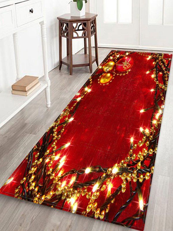 

Christmas Light String Pattern Non-slip Area Rug, Multi