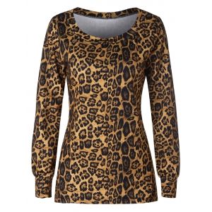

Leopard Scoop Neck T-shirt