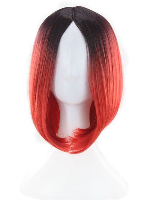 45 Off Center Parting Ombre Short Straight Bob Synthetic Wig