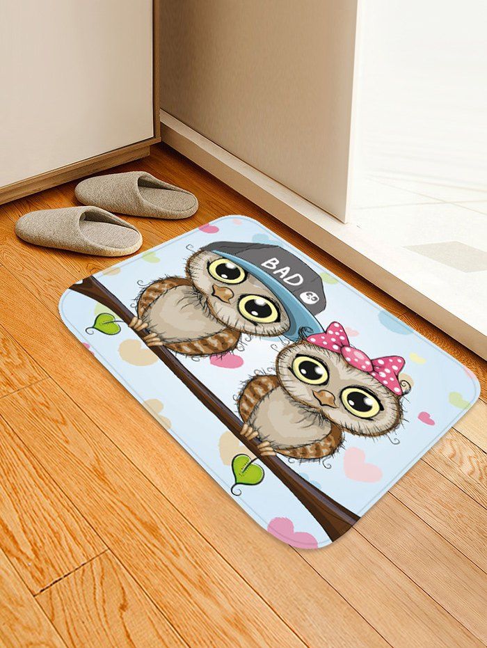 

Cute Animal Owls Pattern Floor Mat, Multi