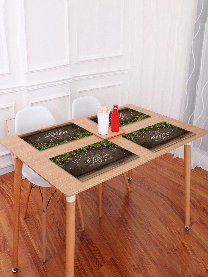 

1PC Christmas Theme Printed Placemat, Deep brown