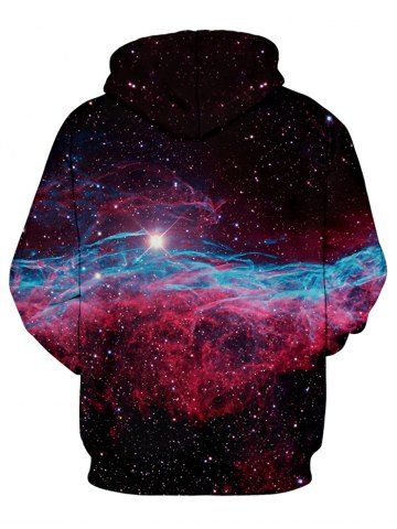

Galaxy Dog with Christmas Hat Print Pullover Hoodie, Multi