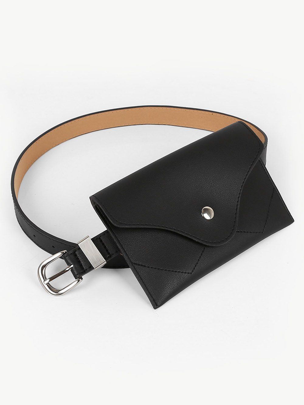 

Pin Buckle Fanny Pack Waist Belt Bag, Black