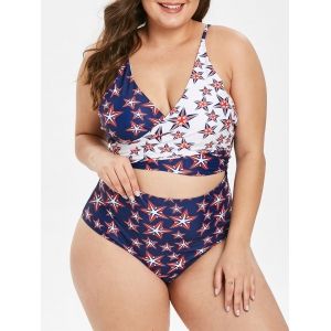 

Plus Size Cut Out Star Print Swimwear, Multi