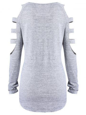 

Raglan Sleeve Ripped Sweater, Smokey gray