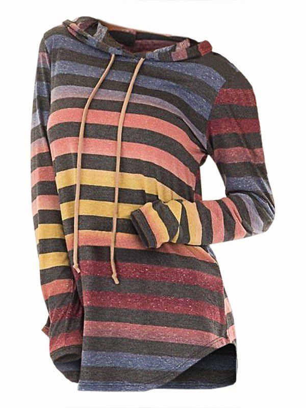 

Rainbow Print Long Sleeve Hoodie, Multi
