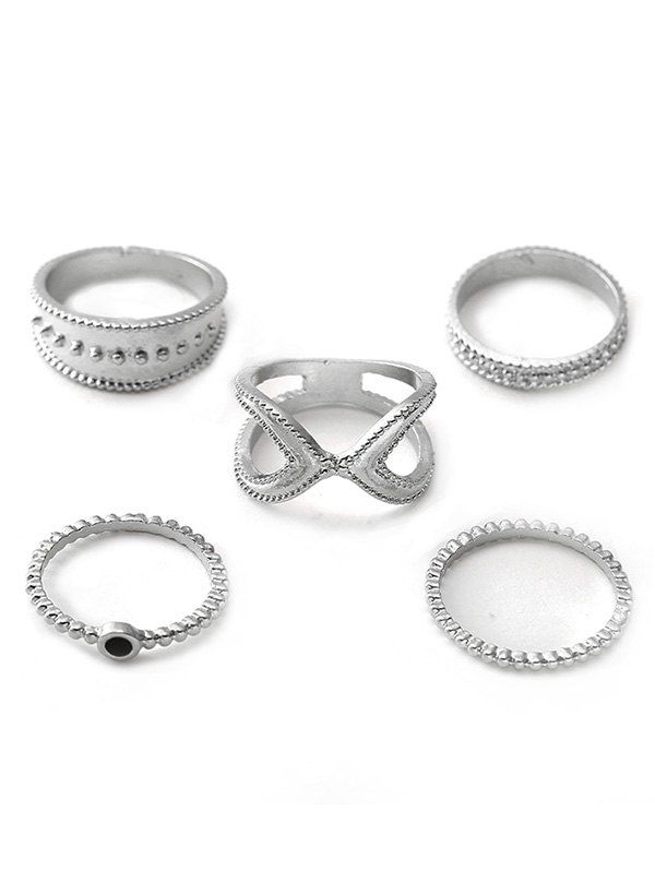 2019 5pcs X Shape Hollow Rings Set Rosegal Latest 5pcs X Shape Hollow Rings Set