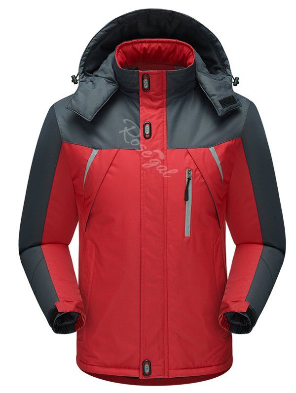 New Contract Color Outdoor Climbing Hooded Padded Jacket  
