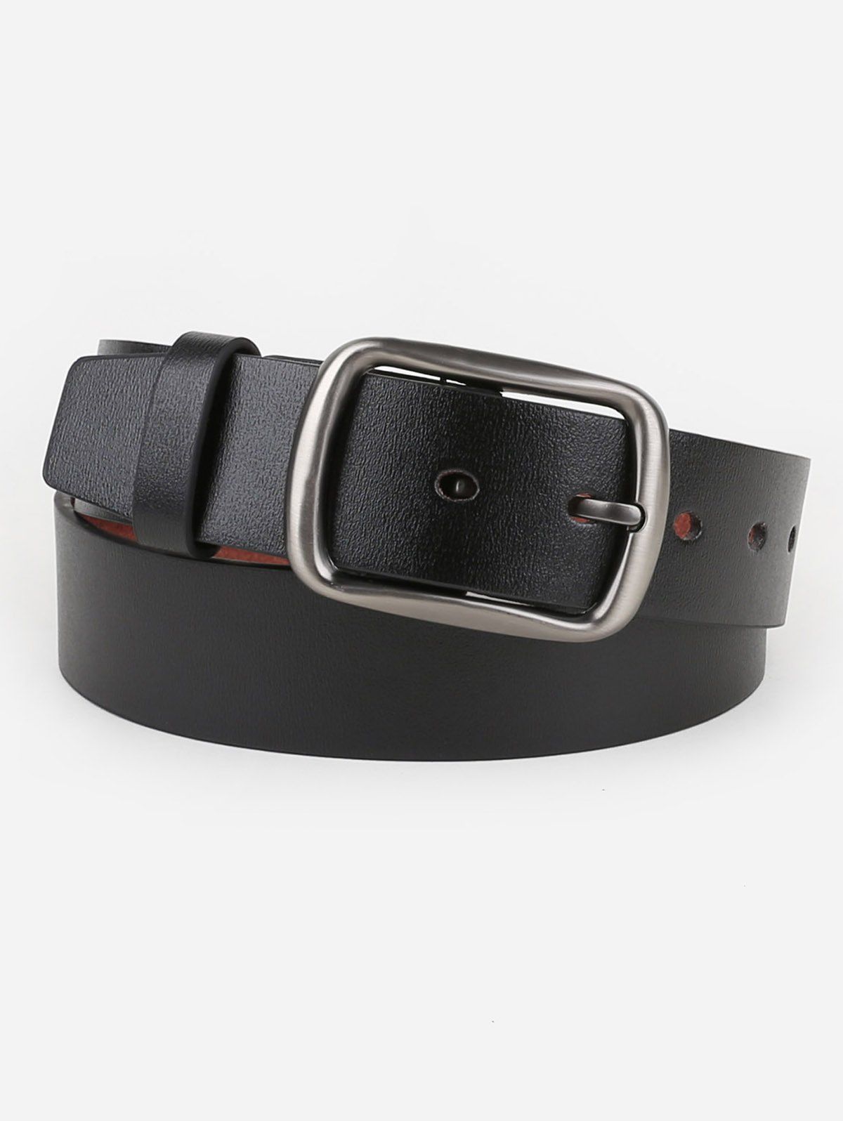 

Pin Buckle Faux Leather Waist Belt, Black