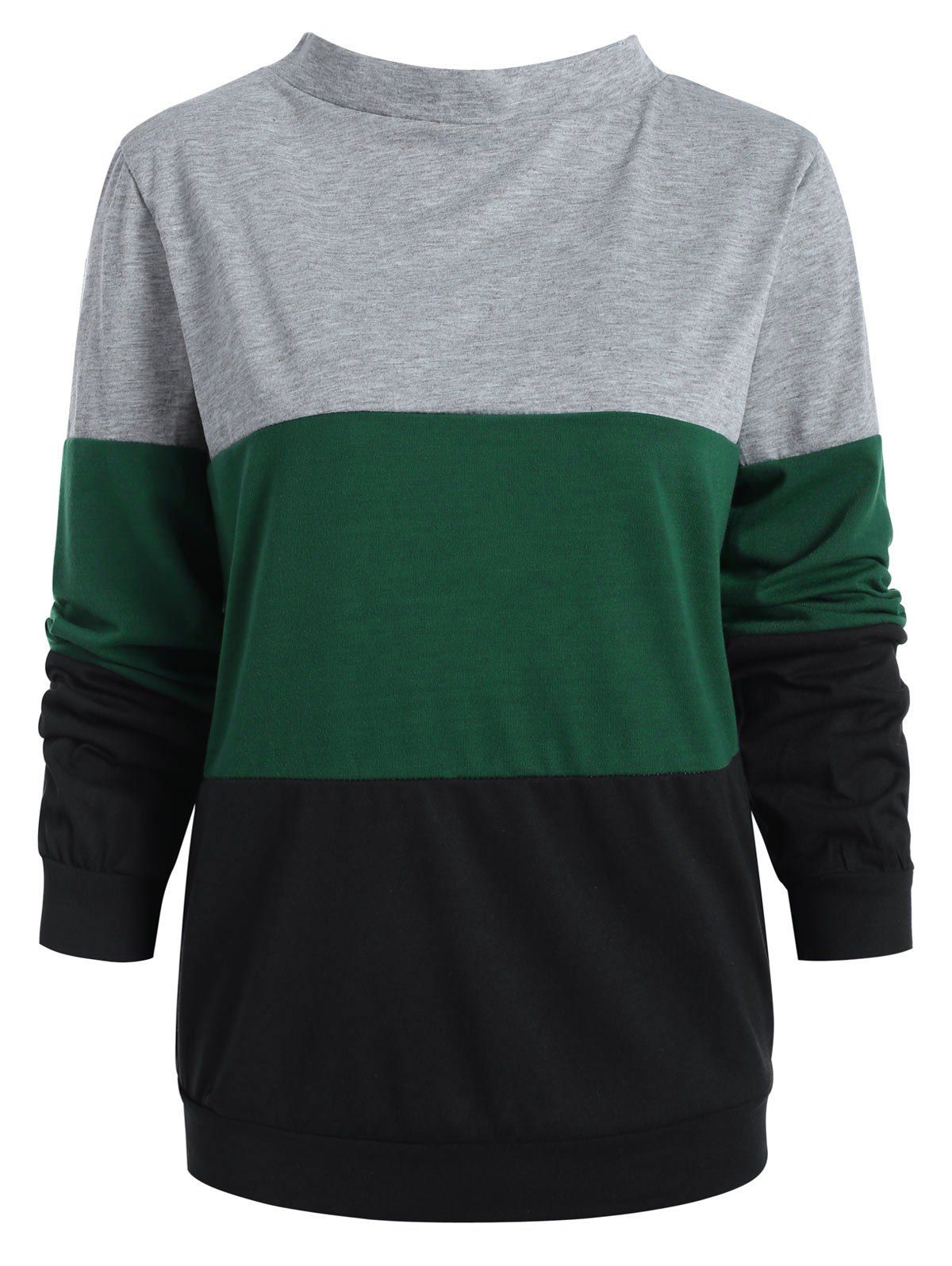 

Tie Knot Contrast Pullover Sweatshirt, Green