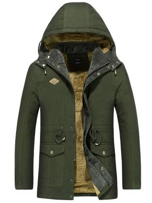 Draw String Waist Detachable Hooded Outdoor Jacket
