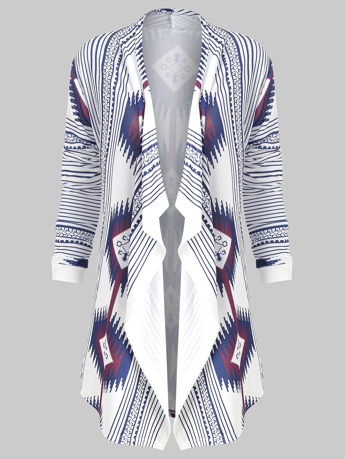 

Geometric Print Drape Front Cardigan, Multi
