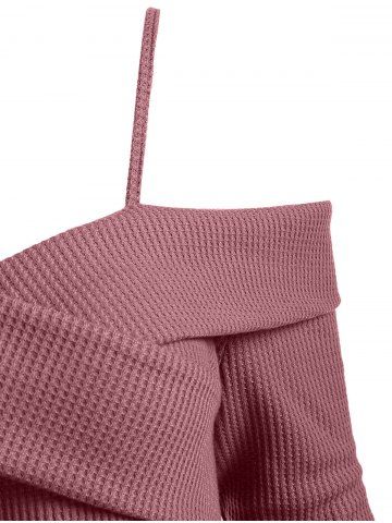 

Cold Shoulder Crisscross Knitted Dress, Tulip pink