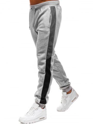 

Long Side Panel Casual Jogger Pants, Light gray