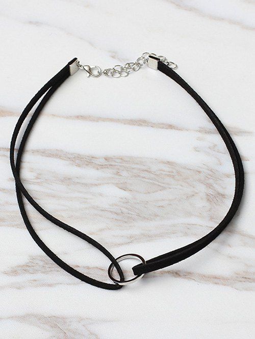 

Round Shape Suede Necklace, Black