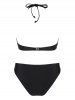 Hollow Out Halter Neck Two Piece Swimwear -  