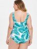 Knotted Plus Size Leaf Print Swimwear -  