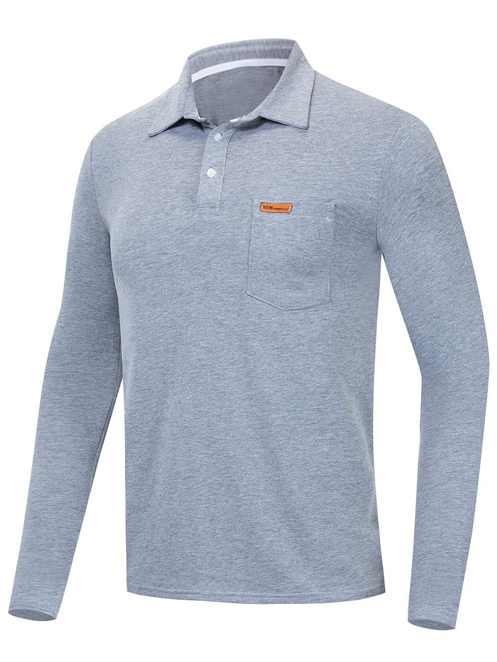 

Solid Color Turn down T Shirt, Gray goose