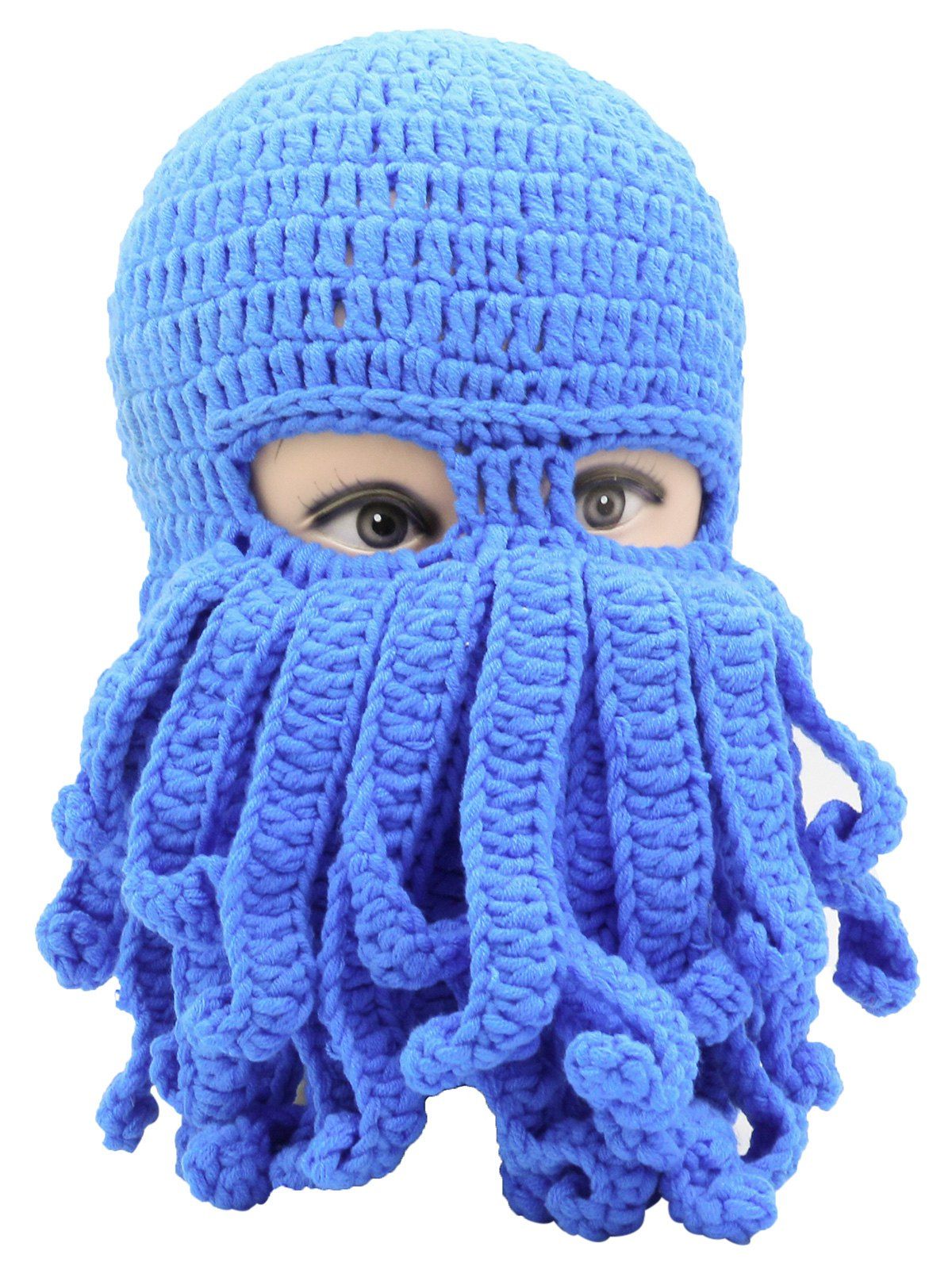 

Novelty Octopus Pattern Knit Cap, Blue