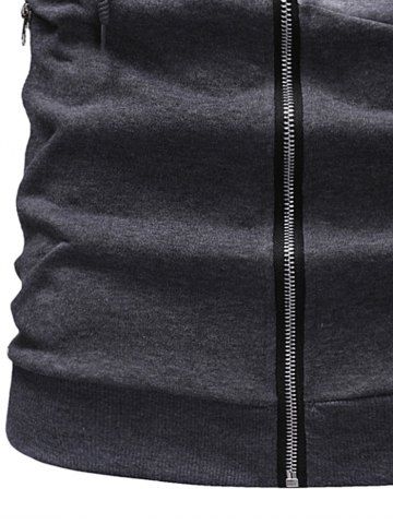 

Zipper Drawstring Panel Hoodie, Multi