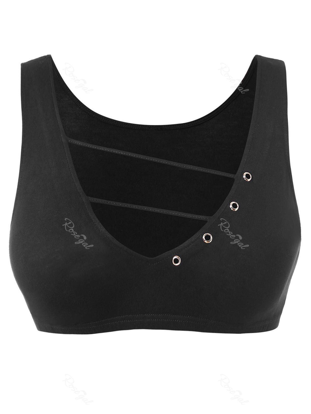 

Plus Size Straps Crop Top, Black