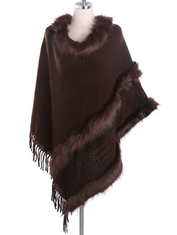 

Winter Solid Color Fringed Fuzzy Scarf, Chestnut