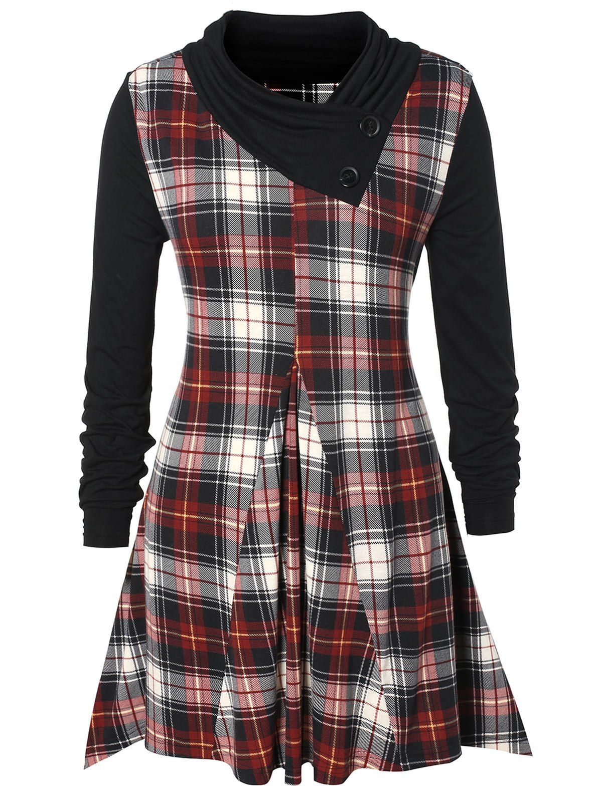

Plus Size Tartan Swing T-shirt, Multi