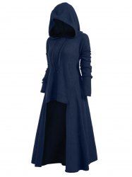 drawstring plus size hooded ribbed sweater