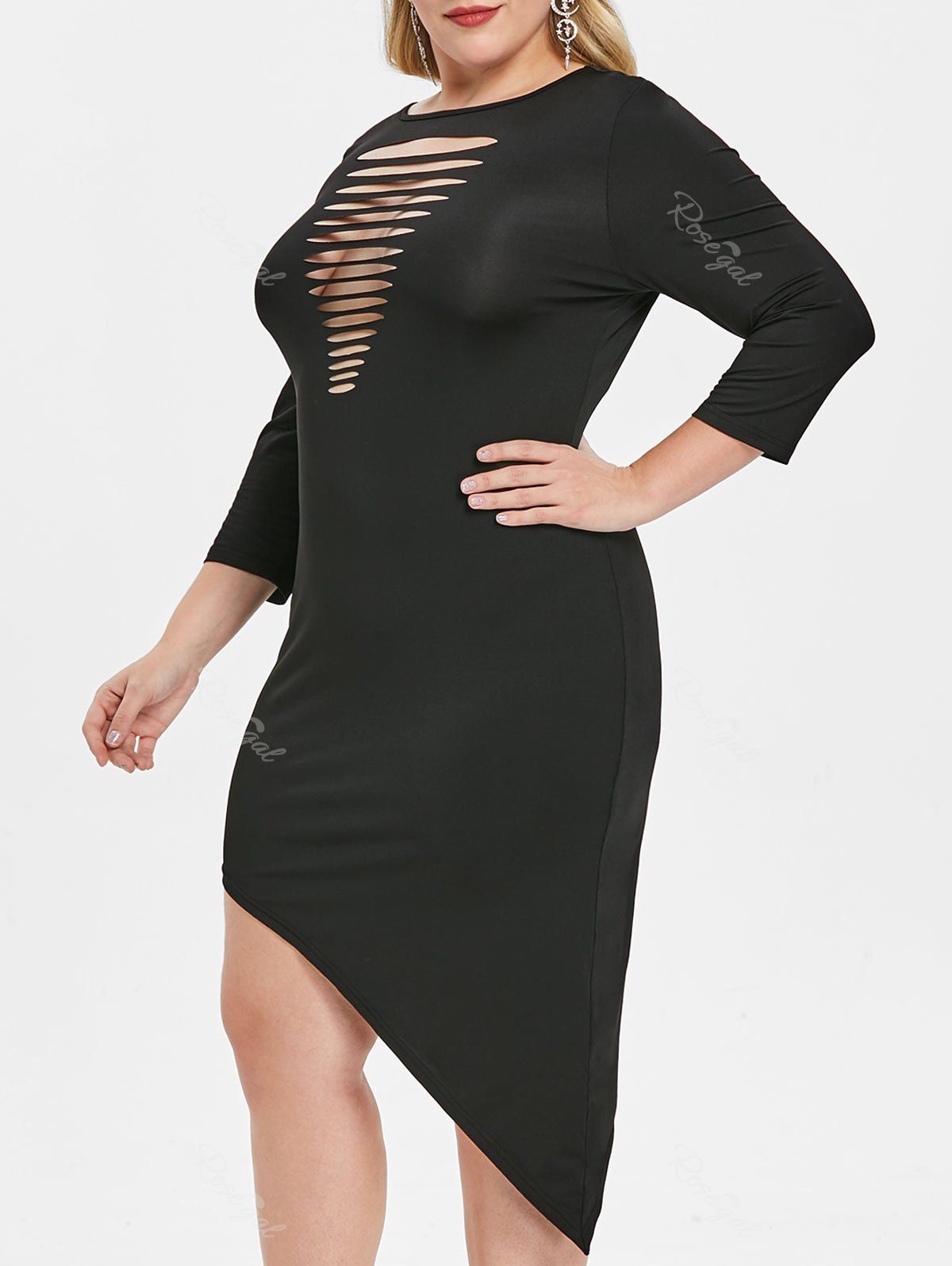 

Plus Size Ladder Cut Out Bodycon Dress, Black