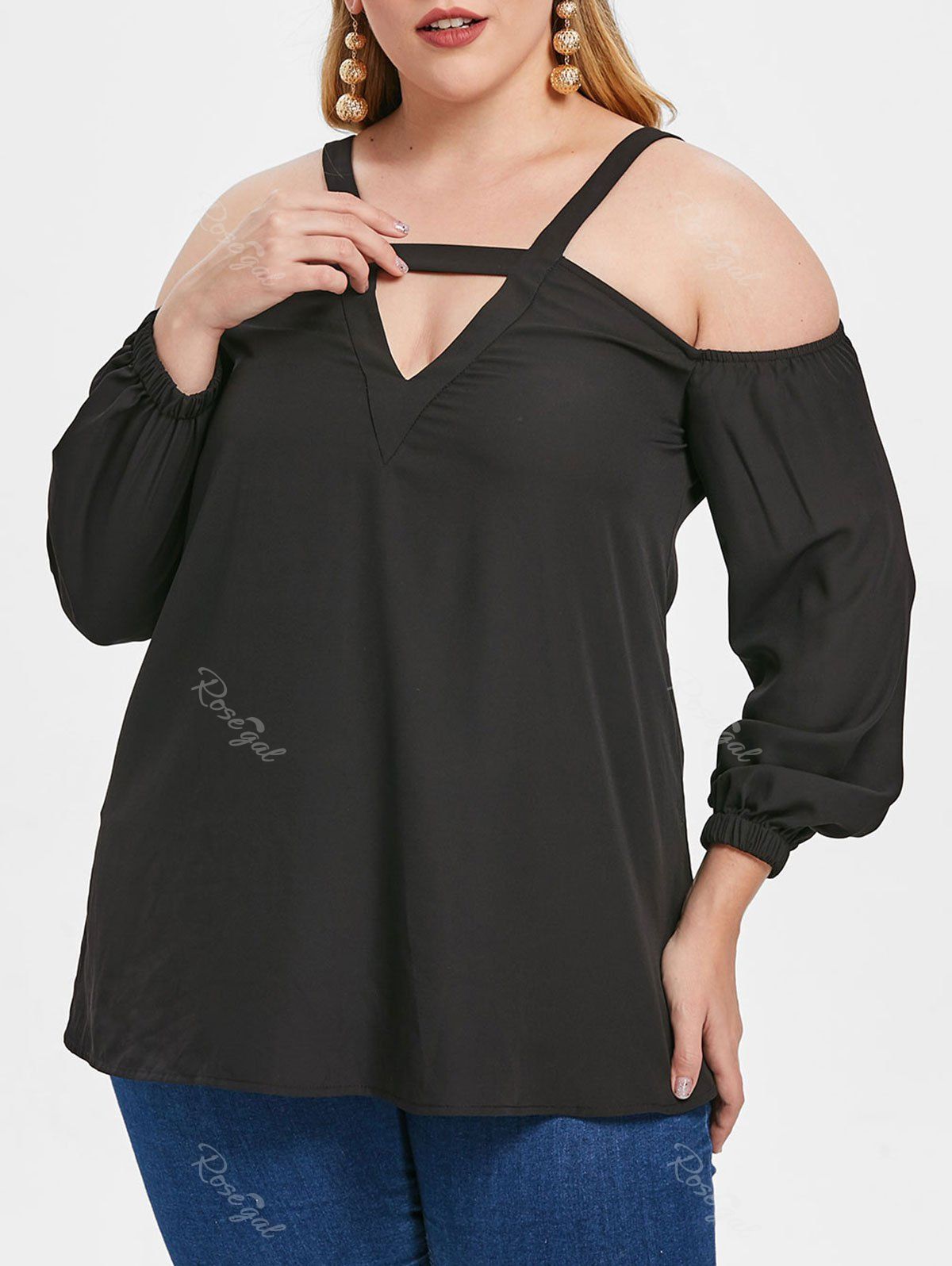 

Plus Size Cut Out Top, Black