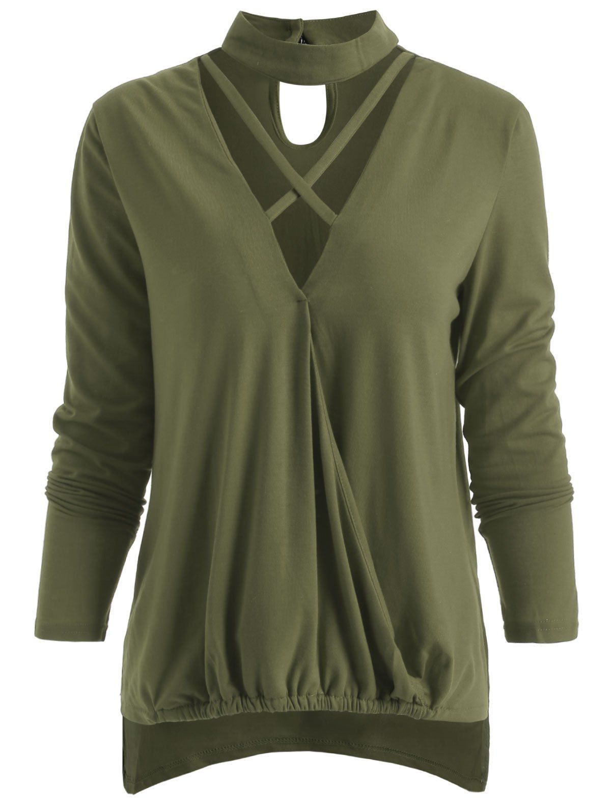 

Criss Cross Surplice T-shirt, Fern green