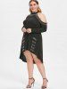 Ribbed Plus Size High Low Dress -  