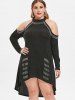 Ribbed Plus Size High Low Dress -  