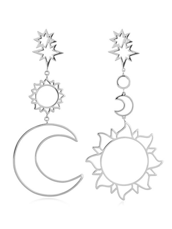 

Sun Moon Star Drop Earrings, Silver